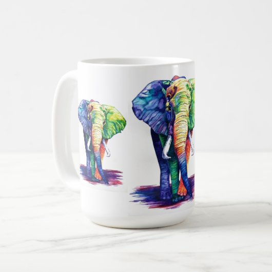 Colorful elephant コーヒーマグカップ (正面左)