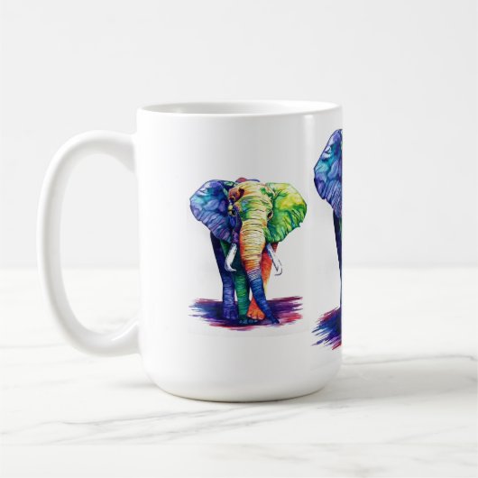 Colorful elephant コーヒーマグカップ (左)
