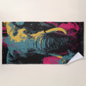 Colorful Elephant Graphic Art – Bold Urban Wildlif ビーチタオル (正面)