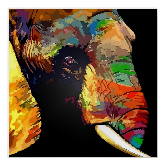 Colorful elephant paint ポスター (正面)