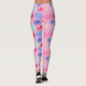Colorful Elephants Pink Leggings レギンス (裏面)