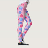 Colorful Elephants Pink Leggings レギンス (右)