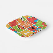 Colorful Elmo Grid Pattern ペーパープレート (傾斜あり)