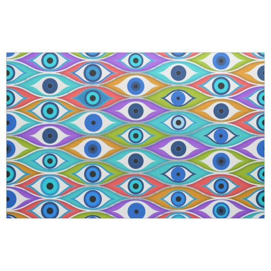 Colorful Evil Eye protection pattern ファブリック (ヤード)