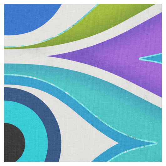 Colorful Evil Eye protection pattern ファブリック (クローズアップ)