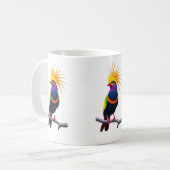 Colorful Exotic Bird Art – Vibrant Fantasy Wildlif コーヒーマグカップ (正面左)