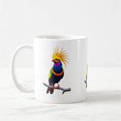 Colorful Exotic Bird Art – Vibrant Fantasy Wildlif コーヒーマグカップ (左)
