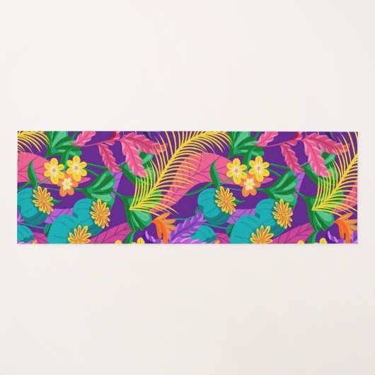 Colorful Exotic Floral Pattern-23148 ヨガマット (正面(横))