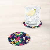 Colorful Exotic Flowers Leaves Pattern-23021 ペーパーコースター (インサイチュ)
