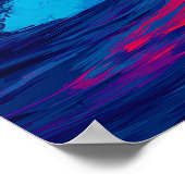 Colorful Expressionist Dolphin Wave Wall Art ポスター (角)