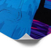 Colorful Expressionist Garden Cat Wall Art ポスター (角)