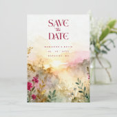 Colorful Exquisite Wildflowers Field Wedding Photo セーブザデート (スタンド正面)