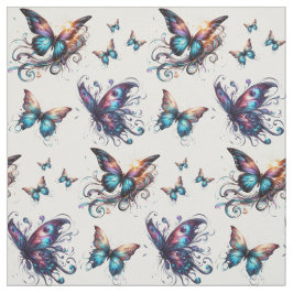 Colorful fabric with butterfly pattern ファブリック