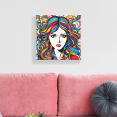 Colorful Face Canvas Print キャンバスプリント (インサイチュ (リビング))