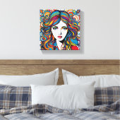 Colorful Face Canvas Print キャンバスプリント (インサイチュ (寝室))