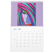 Colorful Faces and Hair Calendar カレンダー (3月 2027)