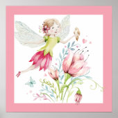 Colorful fairy and flowers illustration ポスター (正面)