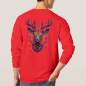 Colorful Fairy Deer Head Vector T-Shirt Tシャツ (裏面)
