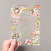 Colorful Fairy First Birthday Enchanted garden アクリル招待状 (インサイチュ (ポータブル))