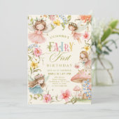 Colorful Fairy First Birthday Enchanted garden 招待状 (スタンド正面)