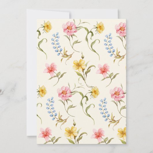 Colorful Fairy First Birthday Enchanted garden 招待状 (裏面)