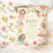 Colorful Fairy First Birthday Enchanted garden 招待状