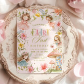 Colorful Fairy First Birthday Enchanted garden 招待状