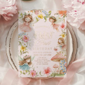 Colorful Fairy First Birthday Enchanted garden 箔招待状