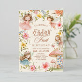 Colorful Fairy First Birthday Enchanted garden 箔招待状 (立ち正面)