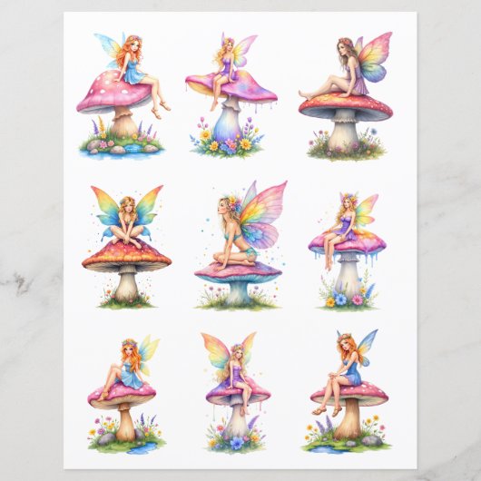Colorful Fairy Scrapbook Paper Cutouts (正面)