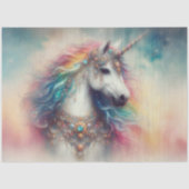 Colorful Fairytale Rainbow Unicorn Decoupage  薄葉紙 (正面)
