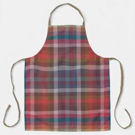 Colorful Fall And Winter Colored Checkered Pattern エプロン