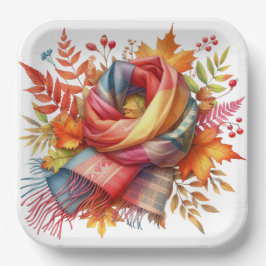 COLORFUL FALL AUTUMN THEMED SCENES ペーパープレート