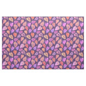 Colorful Fall Leaves On Purple Pattern ファブリック (ファットクウォーター)