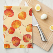 Colorful Fall Quaking Aspen Leaves キッチンタオル (四つ折り)