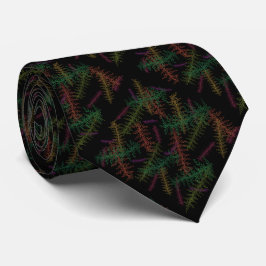 Colorful Fallen Leafy Repeating Pattern On Black   ネクタイ