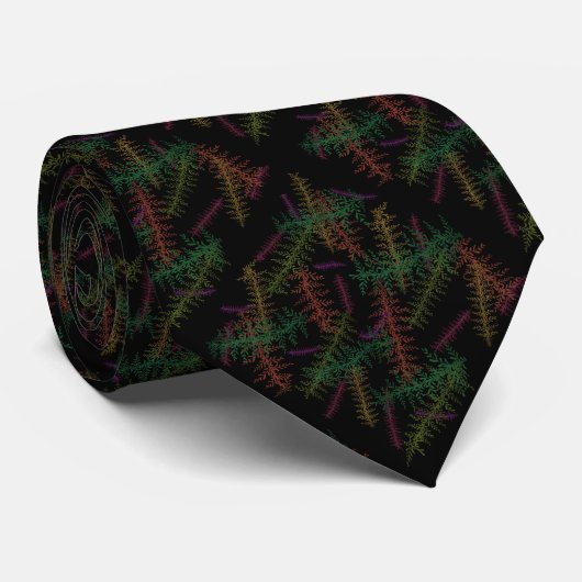 Colorful Fallen Leafy Repeating Pattern On Black   ネクタイ (ロール)