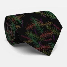 Colorful Fallen Leafy Repeating Pattern On Black   ネクタイ
