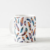 Colorful Falling Feather Art - Boho Graphic Print コーヒーマグカップ (正面左)