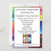 Colorful Family Reunion Invitation Magnet Card マグネット招待状 (正面)