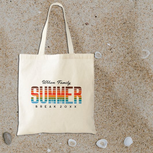Colorful Family Summer Sunset Beach Vacation トートバッグ