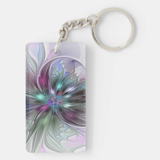 Colorful Fantasy Abstract Modern Fractal Flower キーホルダー (裏面)
