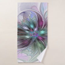 Colorful Fantasy Abstract Modern Fractal Flower