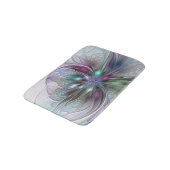 Colorful Fantasy Abstract Modern Fractal Flower バスマット (アングル)