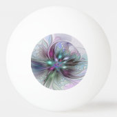 Colorful Fantasy Abstract Modern Fractal Flower 卓球ボール (裏面)