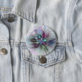 Colorful Fantasy Abstract Modern Fractal Flower 缶バッジ (インサイチュ)