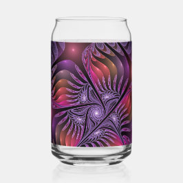 Colorful Fantasy Abstract Trippy Purple Fractal ガラス缶
