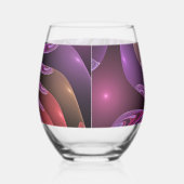 Colorful Fantasy Abstract Trippy Purple Fractal ステムなしワイングラス (右)