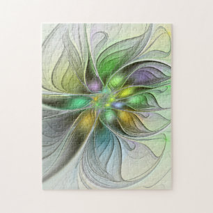 Colorful Fantasy Flower Modern Abstract Fractal ジグソーパズル