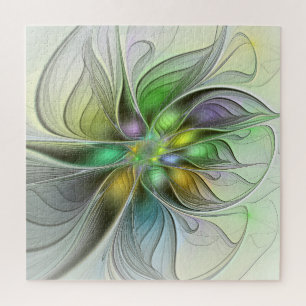 Colorful Fantasy Flower Modern Abstract Fractal ジグソーパズル